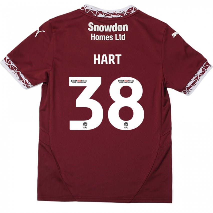 Kinderen Jamari Hart #38 Bordeauxrood Thuisshirt Thuistenue 2024/25 T-Shirt België