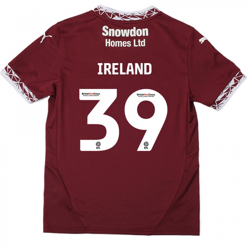 Kinderen Matthew Ireland #39 Bordeauxrood Thuisshirt Thuistenue 2024/25 T-Shirt België