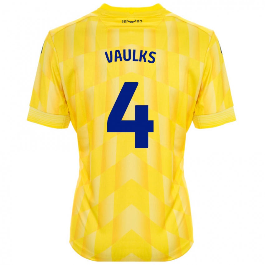 Kinderen Will Vaulks #4 Geel Thuisshirt Thuistenue 2024/25 T-Shirt België