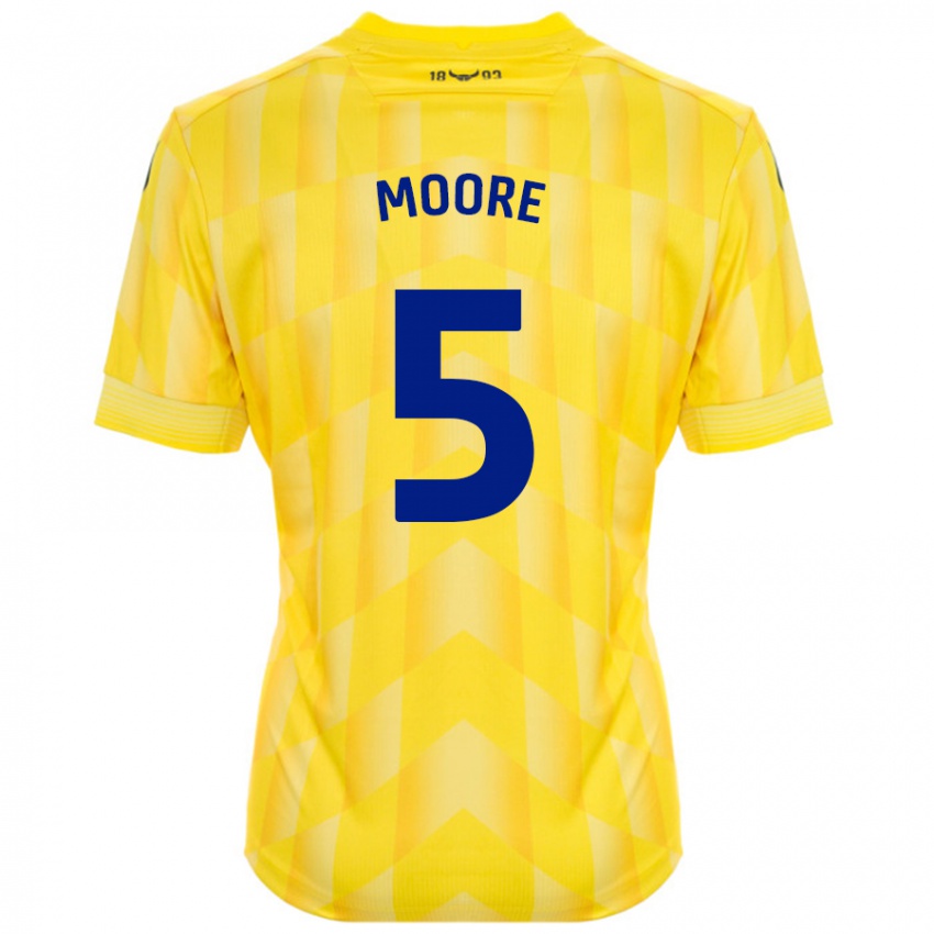 Kinderen Elliott Moore #5 Geel Thuisshirt Thuistenue 2024/25 T-Shirt België