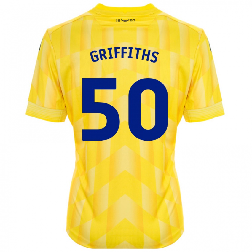 Kinderen Louis Griffiths #50 Geel Thuisshirt Thuistenue 2024/25 T-Shirt België