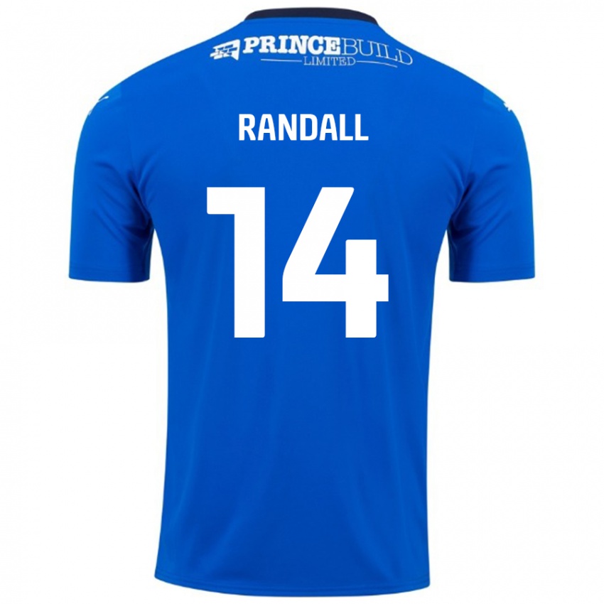 Enfant Maillot Joel Randall #14 Bleu Blanc Tenues Domicile 2024/25 T-Shirt Belgique