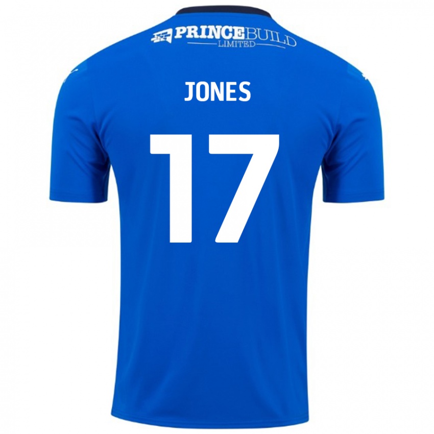 Enfant Maillot Ricky-Jade Jones #17 Bleu Blanc Tenues Domicile 2024/25 T-Shirt Belgique