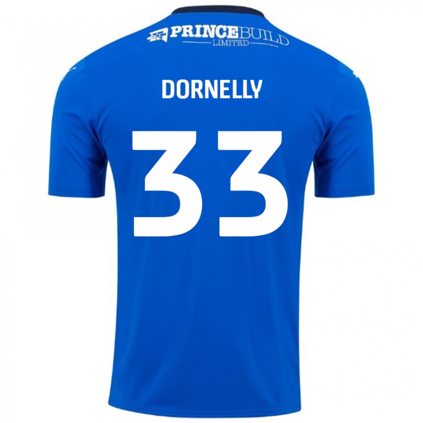 Enfant Maillot James Dornelly #33 Bleu Blanc Tenues Domicile 2024/25 T-Shirt Belgique