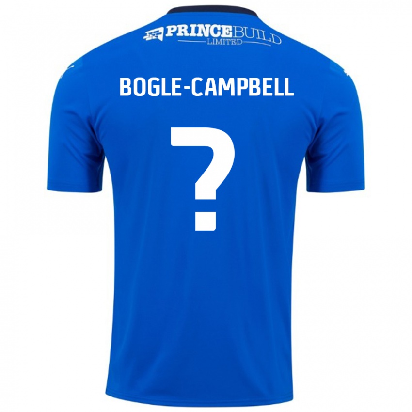 Enfant Maillot Ma'kel Bogle-Campbell #0 Bleu Blanc Tenues Domicile 2024/25 T-Shirt Belgique