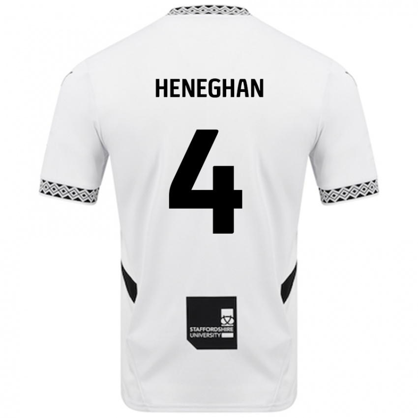 Enfant Maillot Ben Heneghan #4 Blanc Tenues Domicile 2024/25 T-Shirt Belgique