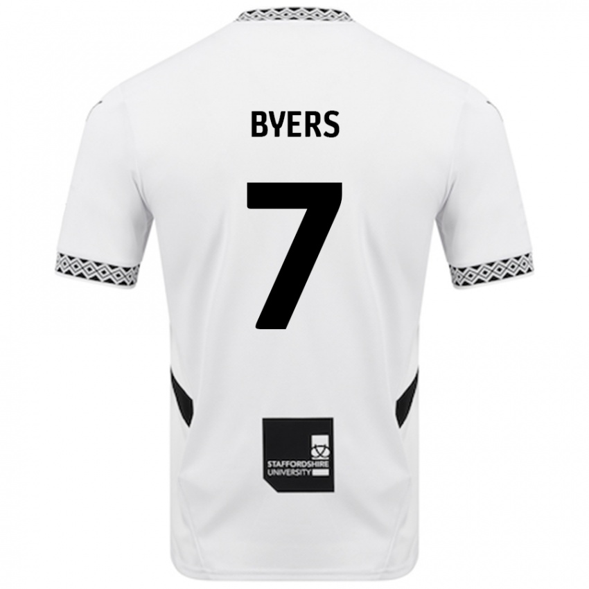 Enfant Maillot George Byers #7 Blanc Tenues Domicile 2024/25 T-Shirt Belgique