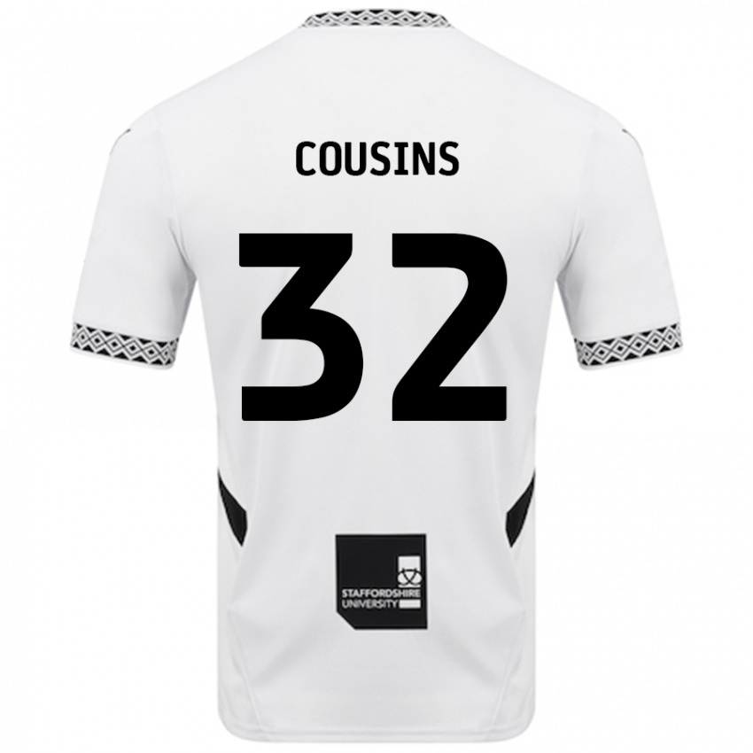 Enfant Maillot Logan Cousins #32 Blanc Tenues Domicile 2024/25 T-Shirt Belgique