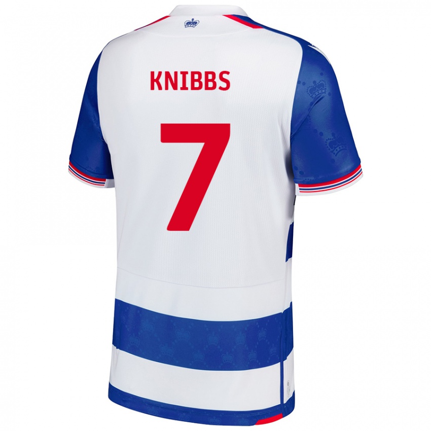 Enfant Maillot Harvey Knibbs #7 Bleu Blanc Tenues Domicile 2024/25 T-Shirt Belgique