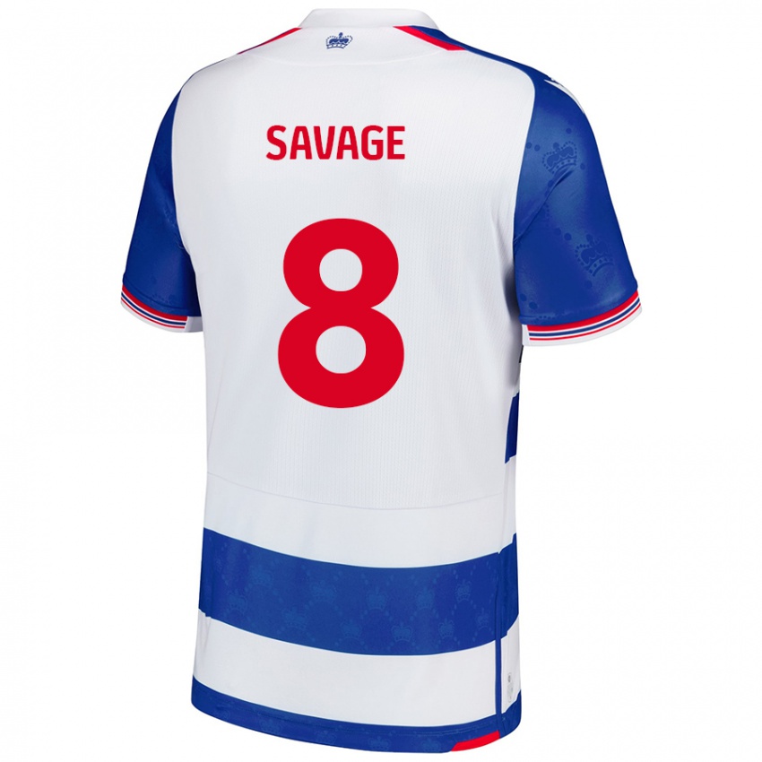 Enfant Maillot Charlie Savage #8 Bleu Blanc Tenues Domicile 2024/25 T-Shirt Belgique