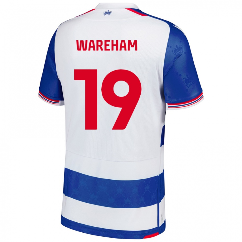 Enfant Maillot Jayden Wareham #19 Bleu Blanc Tenues Domicile 2024/25 T-Shirt Belgique