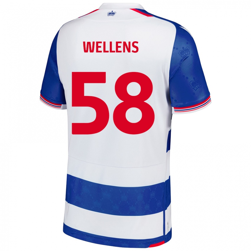 Enfant Maillot Charlie Wellens #58 Bleu Blanc Tenues Domicile 2024/25 T-Shirt Belgique