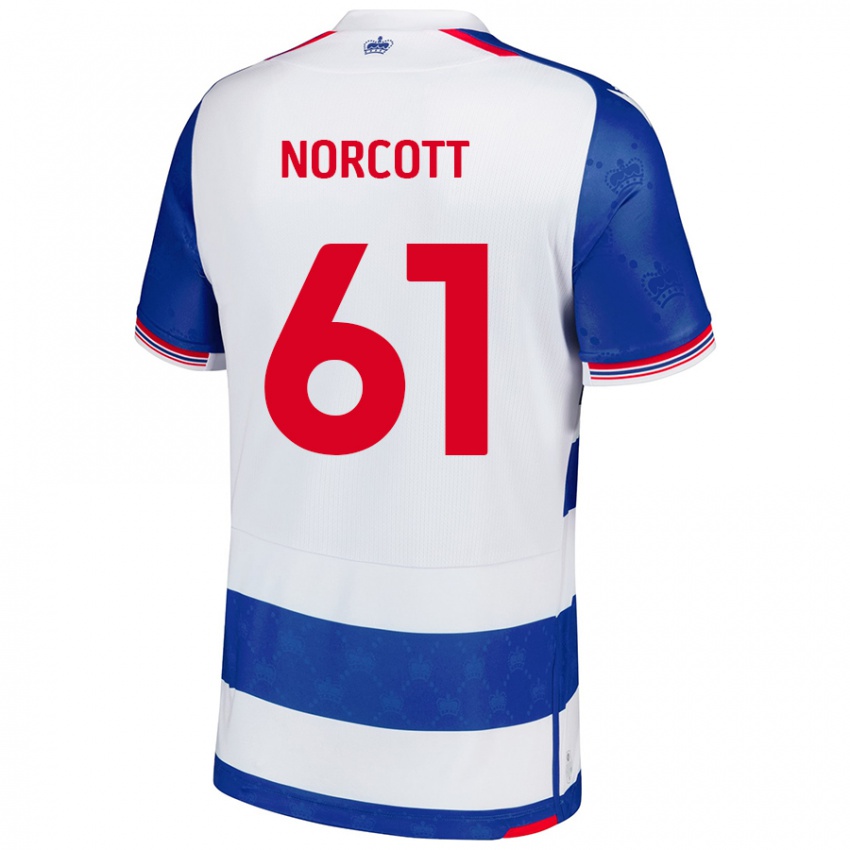 Enfant Maillot Tom Norcott #61 Bleu Blanc Tenues Domicile 2024/25 T-Shirt Belgique