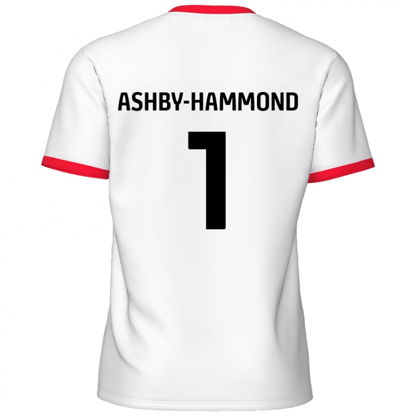 Enfant Maillot Taye Ashby-Hammond #1 Blanc Rouge Tenues Domicile 2024/25 T-Shirt Belgique