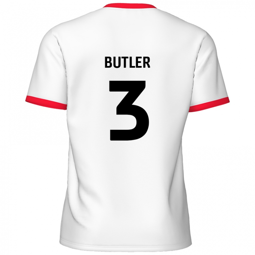 Enfant Maillot Dan Butler #3 Blanc Rouge Tenues Domicile 2024/25 T-Shirt Belgique