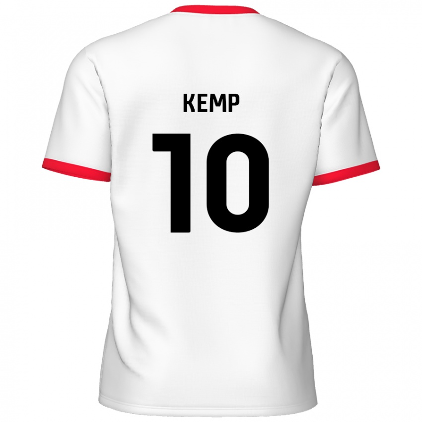 Enfant Maillot Dan Kemp #10 Blanc Rouge Tenues Domicile 2024/25 T-Shirt Belgique