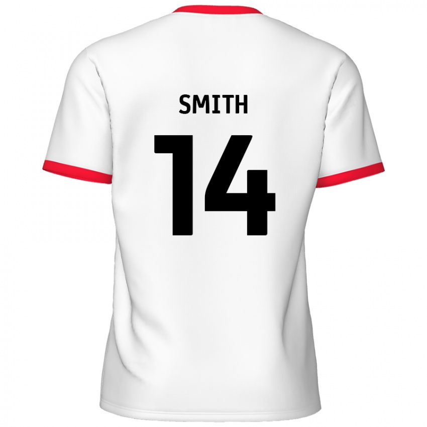 Enfant Maillot Kane Smith #14 Blanc Rouge Tenues Domicile 2024/25 T-Shirt Belgique