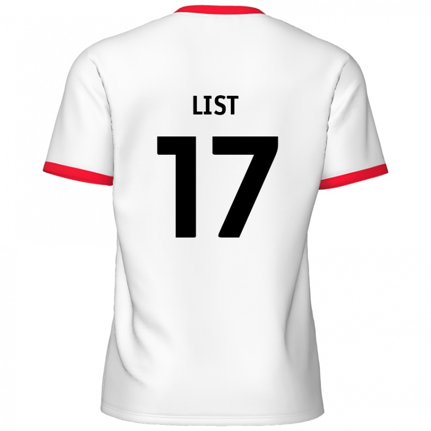 Enfant Maillot Elliott List #17 Blanc Rouge Tenues Domicile 2024/25 T-Shirt Belgique