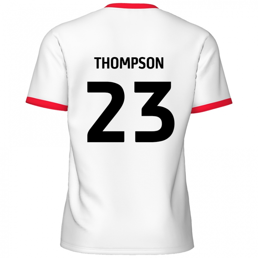 Enfant Maillot Louis Thompson #23 Blanc Rouge Tenues Domicile 2024/25 T-Shirt Belgique