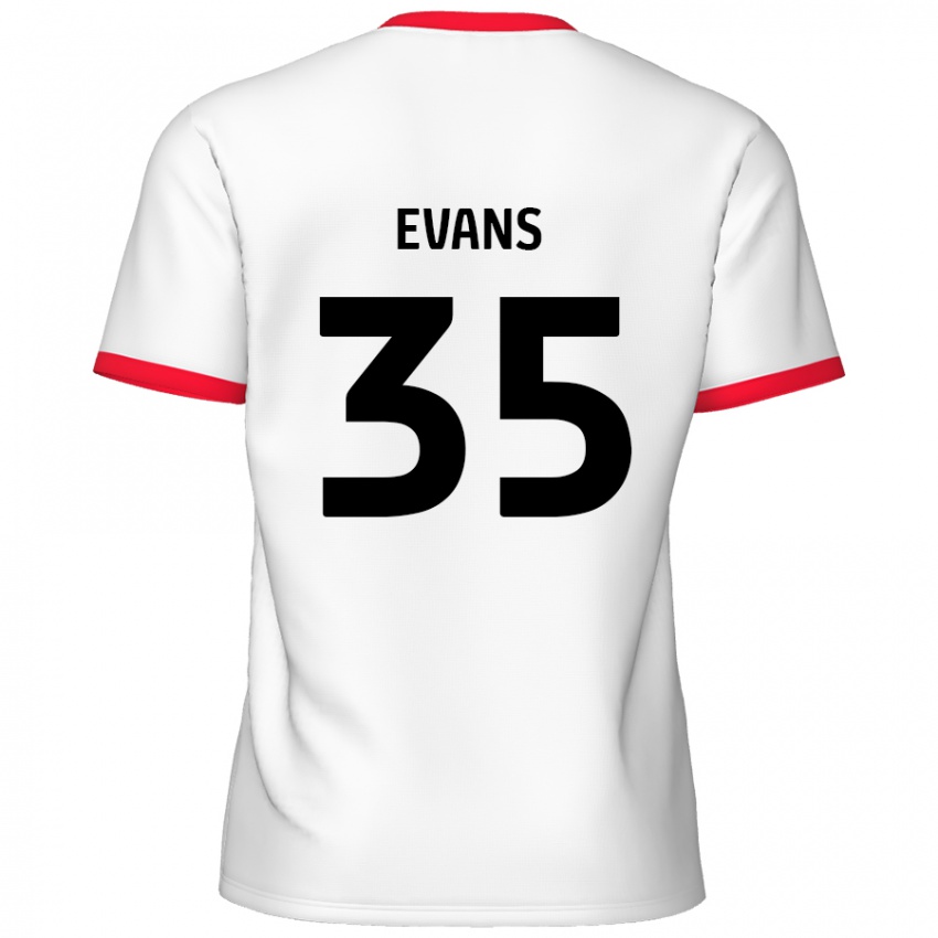 Enfant Maillot Makise Evans #35 Blanc Rouge Tenues Domicile 2024/25 T-Shirt Belgique