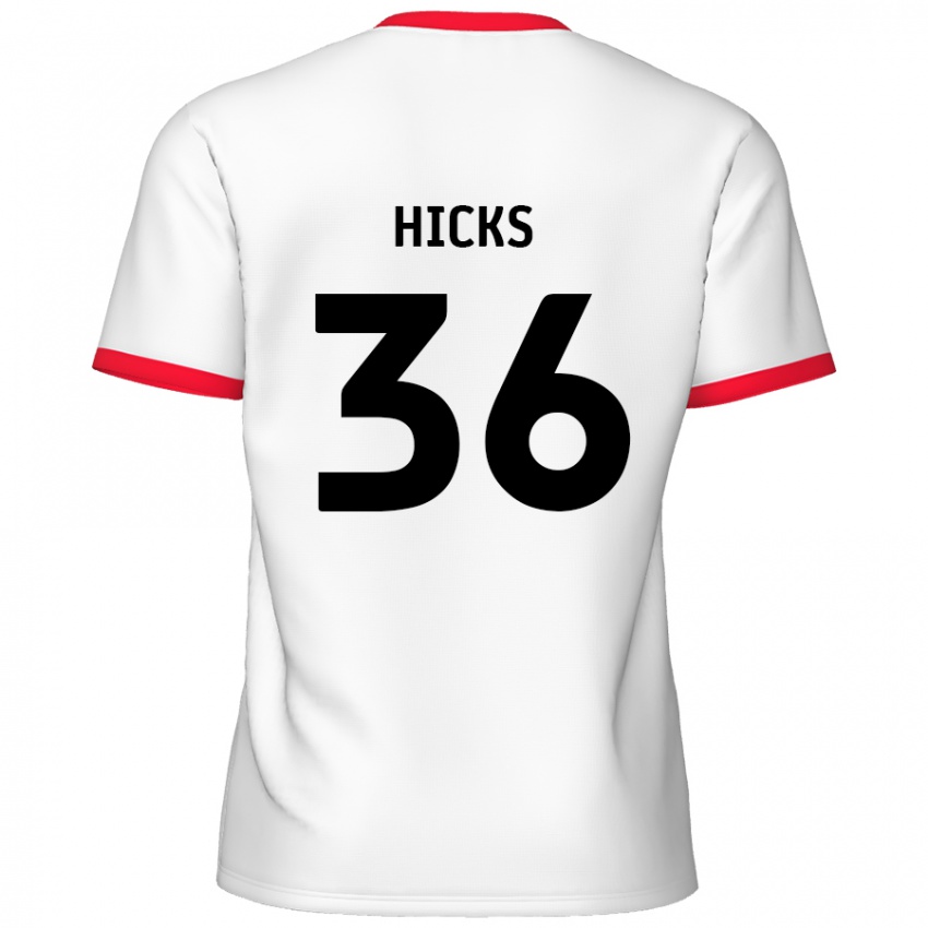 Enfant Maillot David Hicks #36 Blanc Rouge Tenues Domicile 2024/25 T-Shirt Belgique