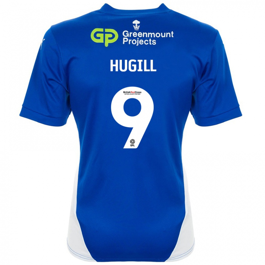 Enfant Maillot Joe Hugill #9 Bleu Blanc Tenues Domicile 2024/25 T-Shirt Belgique