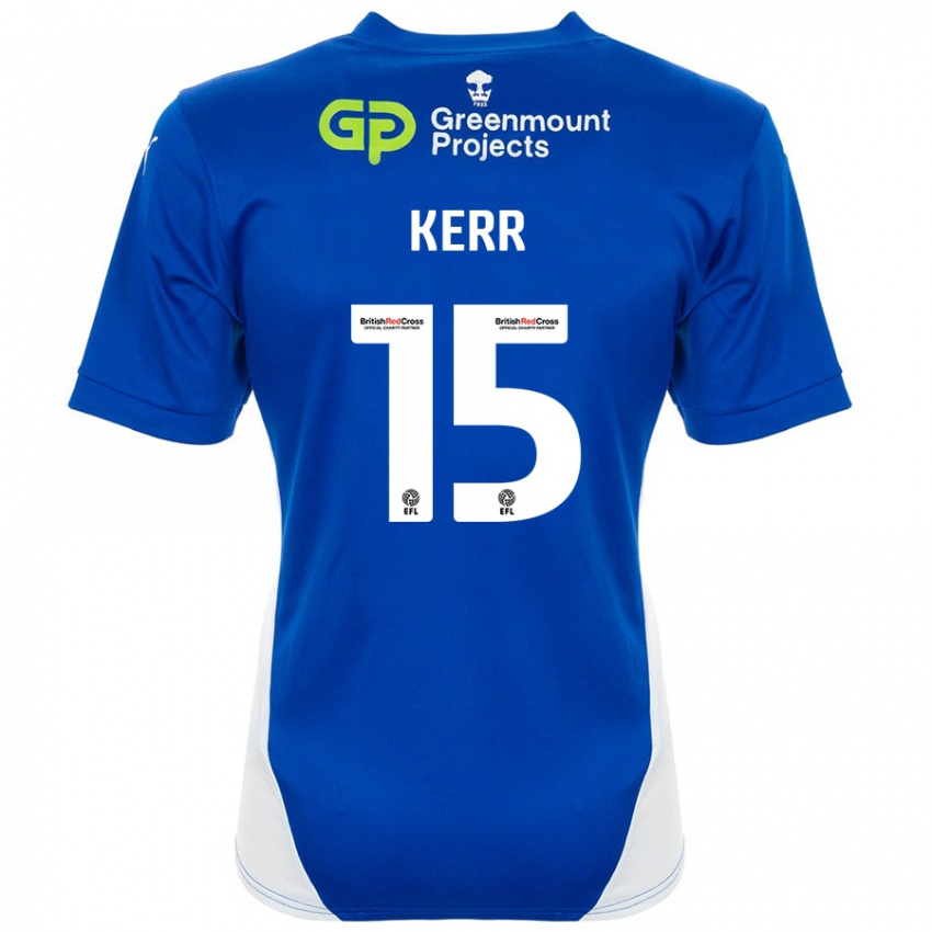 Enfant Maillot Jason Kerr #15 Bleu Blanc Tenues Domicile 2024/25 T-Shirt Belgique