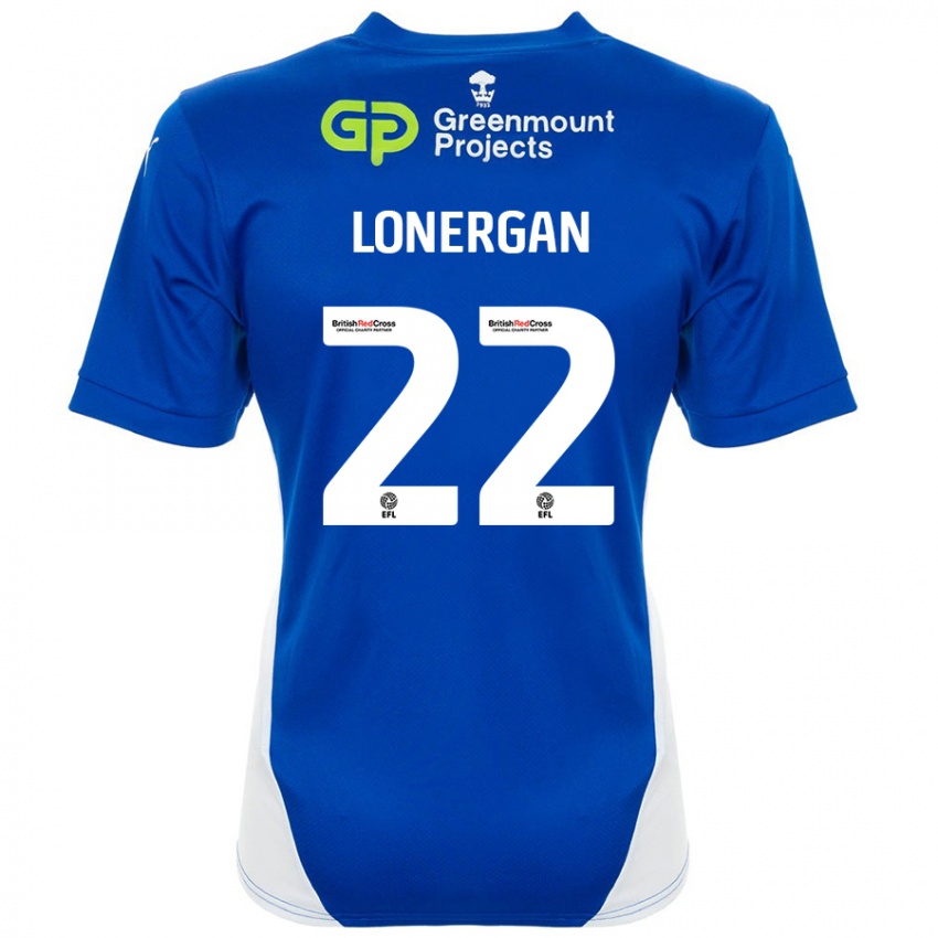 Enfant Maillot Andy Lonergan #22 Bleu Blanc Tenues Domicile 2024/25 T-Shirt Belgique