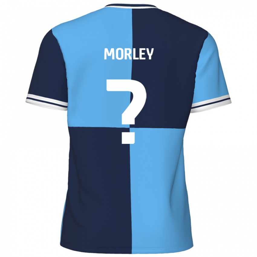 Enfant Maillot Aaron Morley #0 Bleu Ciel Bleu Foncé Tenues Domicile 2024/25 T-Shirt Belgique