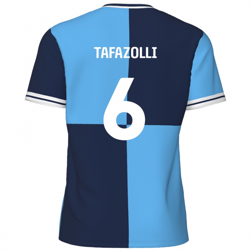 Enfant Maillot Ryan Tafazolli #6 Bleu Ciel Bleu Foncé Tenues Domicile 2024/25 T-Shirt Belgique