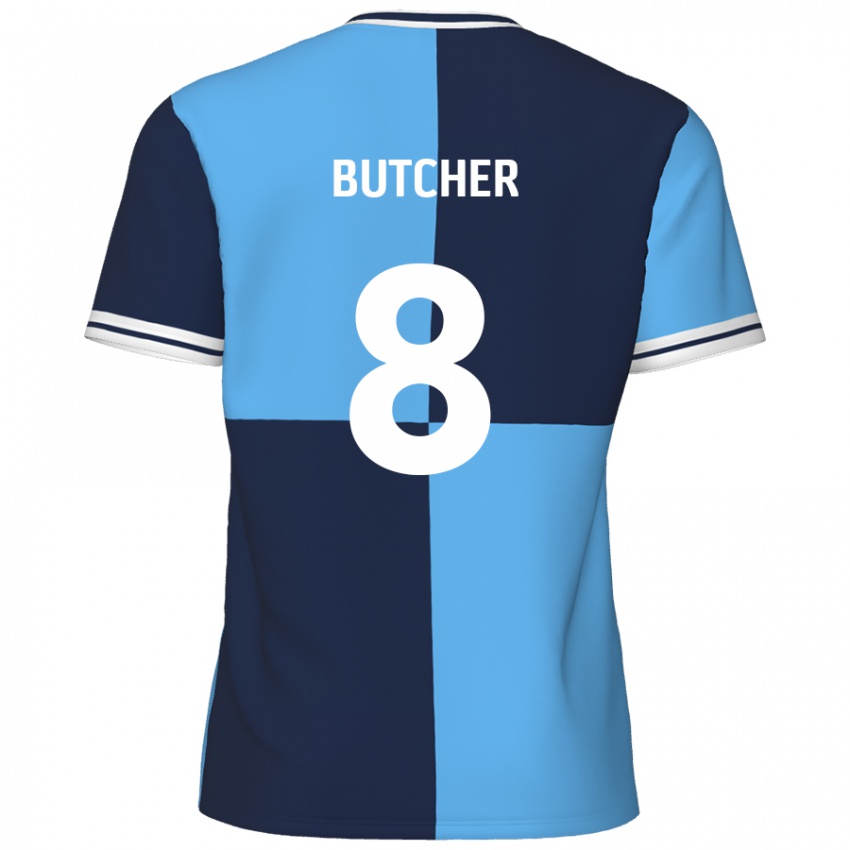 Enfant Maillot Matt Butcher #8 Bleu Ciel Bleu Foncé Tenues Domicile 2024/25 T-Shirt Belgique