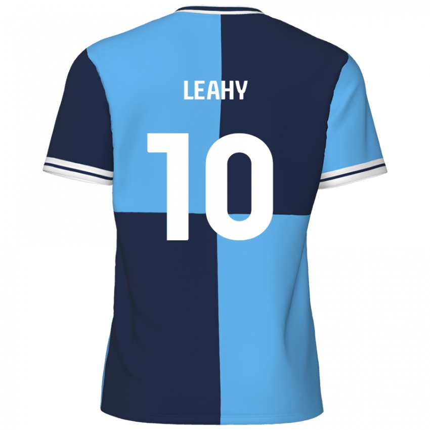 Enfant Maillot Luke Leahy #10 Bleu Ciel Bleu Foncé Tenues Domicile 2024/25 T-Shirt Belgique