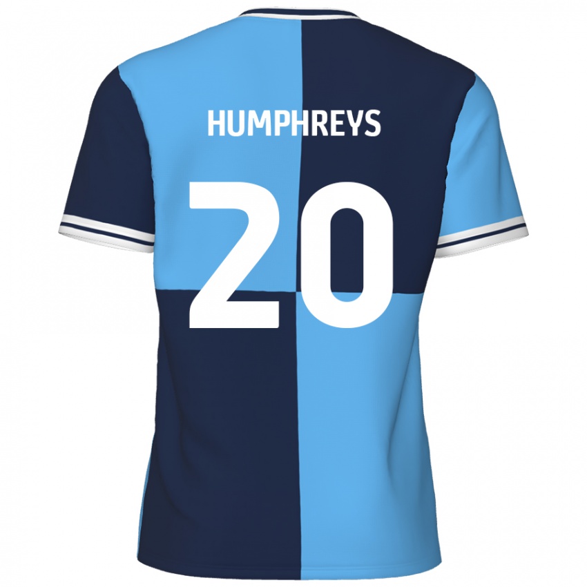 Enfant Maillot Cameron Humphreys #20 Bleu Ciel Bleu Foncé Tenues Domicile 2024/25 T-Shirt Belgique