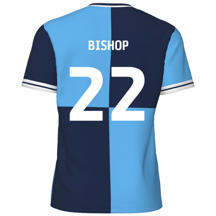 Enfant Maillot Nathan Bishop #22 Bleu Ciel Bleu Foncé Tenues Domicile 2024/25 T-Shirt Belgique