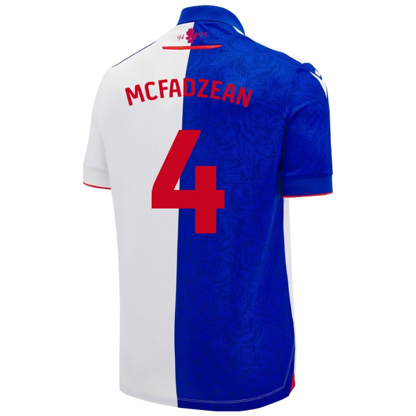 Kinderen Kyle Mcfadzean #4 Hemelsblauw Wit Thuisshirt Thuistenue 2024/25 T-Shirt België