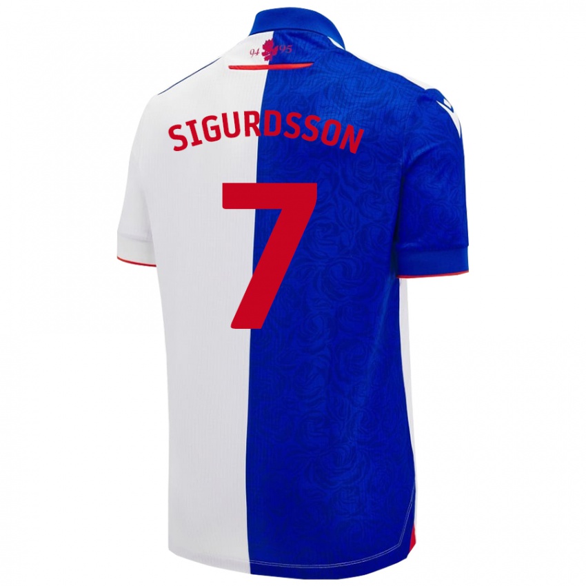 Kinderen Arnór Sigurdsson #7 Hemelsblauw Wit Thuisshirt Thuistenue 2024/25 T-Shirt België