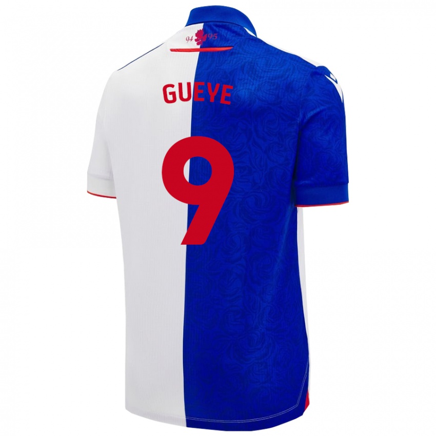 Kinderen Makhtar Gueye #9 Hemelsblauw Wit Thuisshirt Thuistenue 2024/25 T-Shirt België