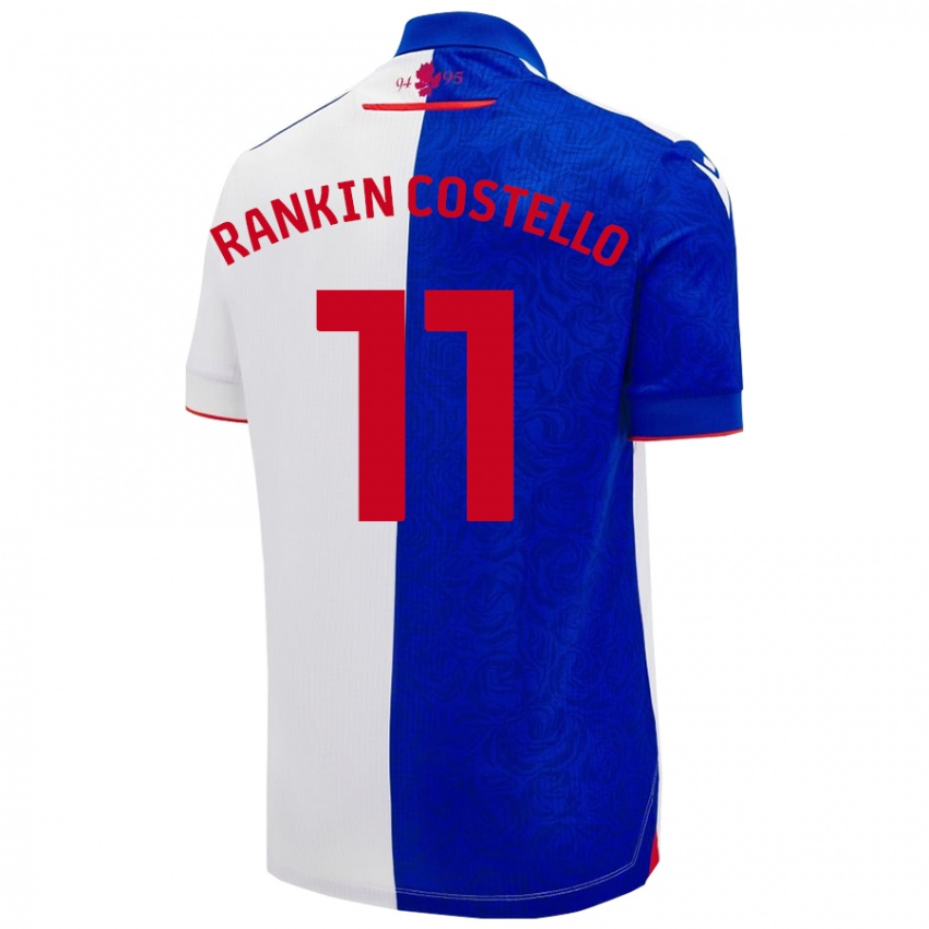 Kinderen Joe Rankin-Costello #11 Hemelsblauw Wit Thuisshirt Thuistenue 2024/25 T-Shirt België