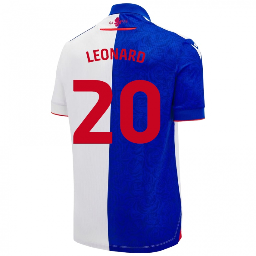 Kinderen Harry Leonard #20 Hemelsblauw Wit Thuisshirt Thuistenue 2024/25 T-Shirt België