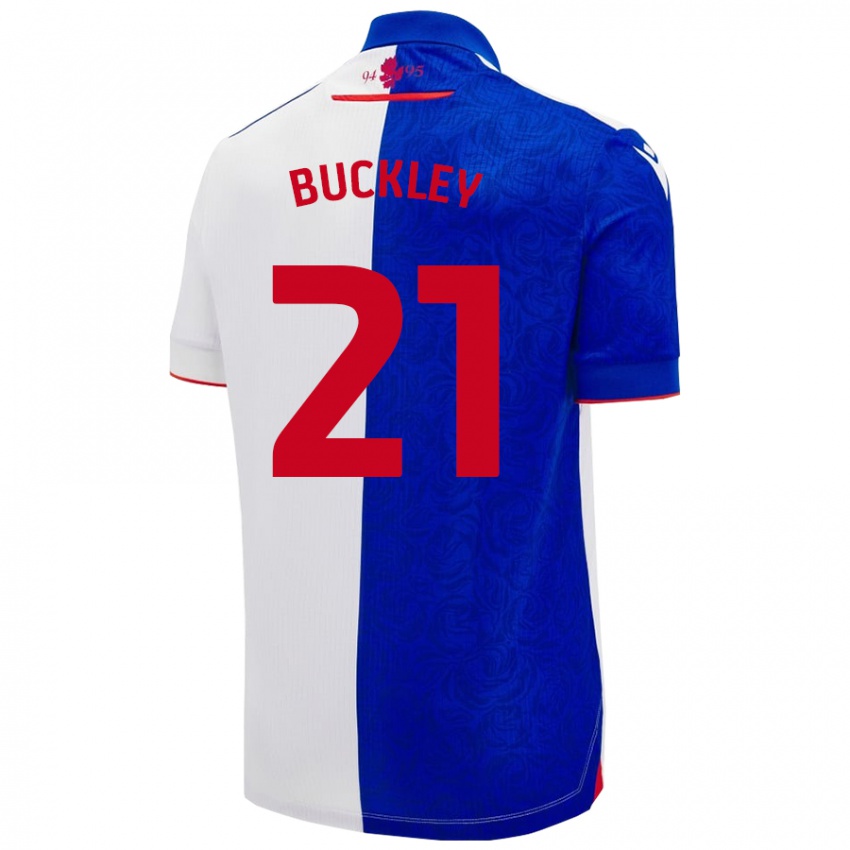 Kinderen John Buckley #21 Hemelsblauw Wit Thuisshirt Thuistenue 2024/25 T-Shirt België