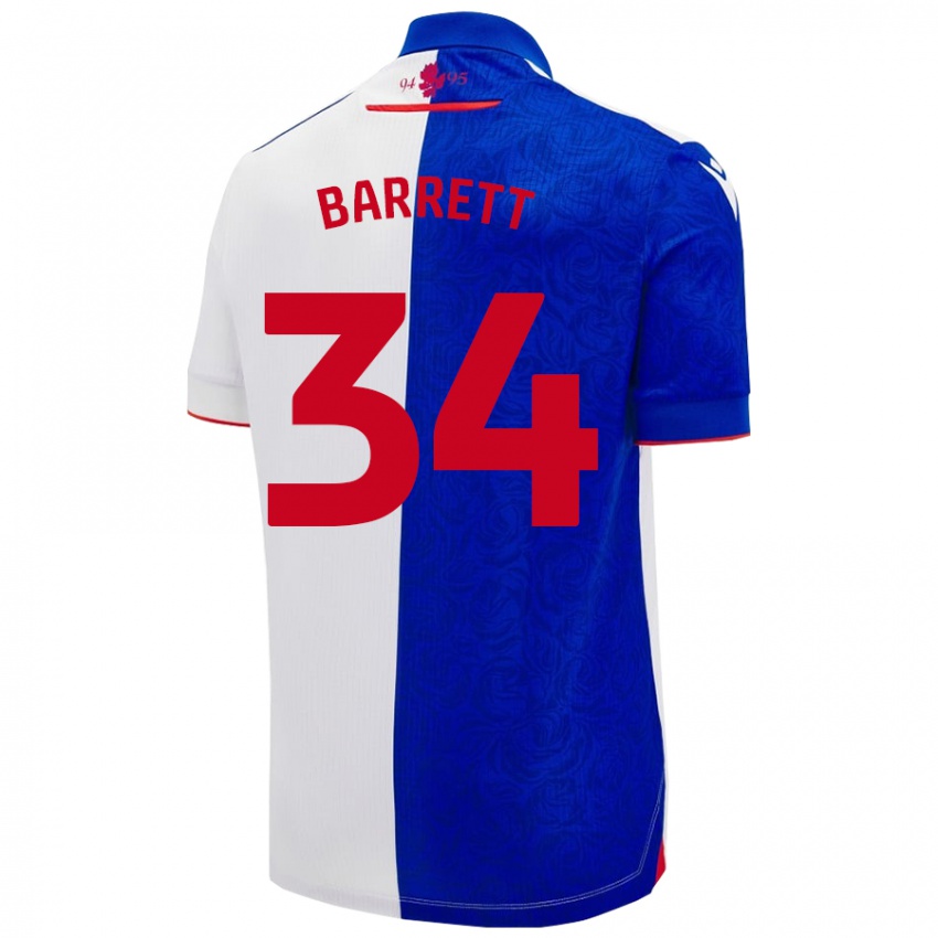 Kinderen Jack Barrett #34 Hemelsblauw Wit Thuisshirt Thuistenue 2024/25 T-Shirt België