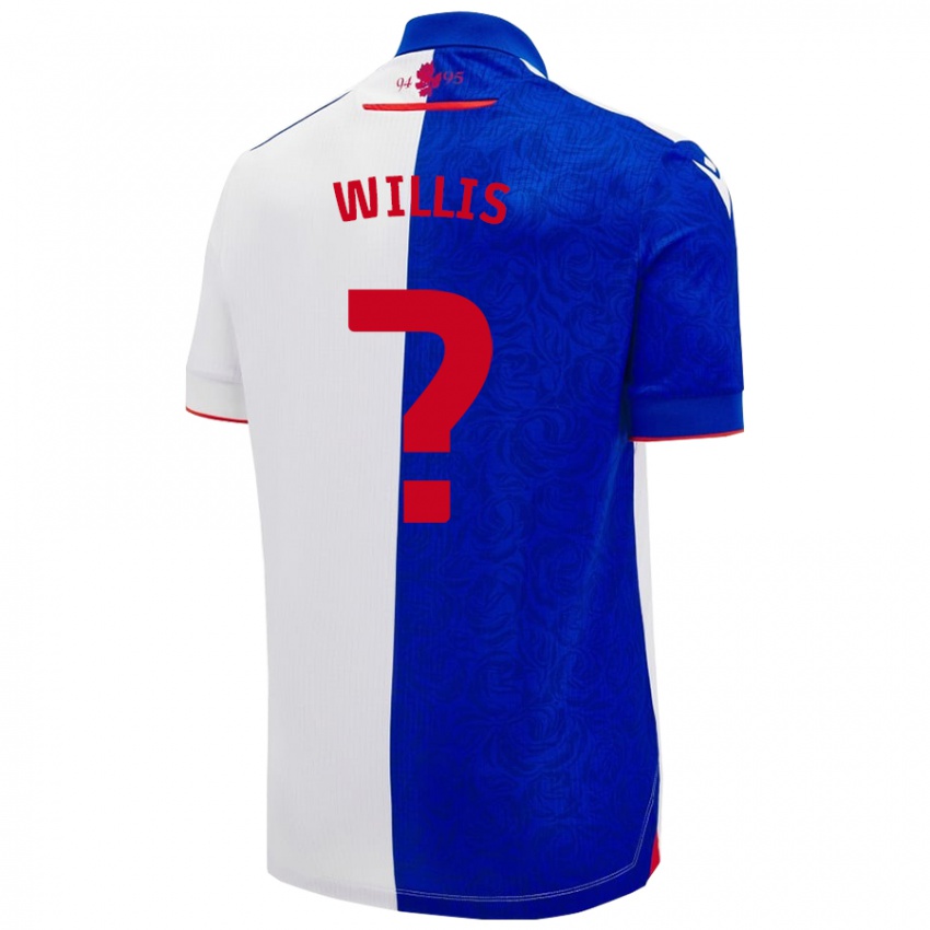 Kinderen Nathan Willis #0 Hemelsblauw Wit Thuisshirt Thuistenue 2024/25 T-Shirt België