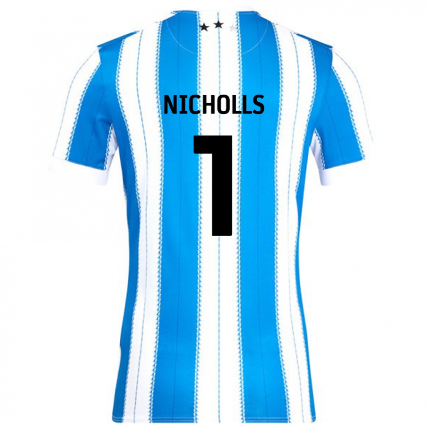 Kinderen Lee Nicholls #1 Blauw Wit Thuisshirt Thuistenue 2024/25 T-Shirt België