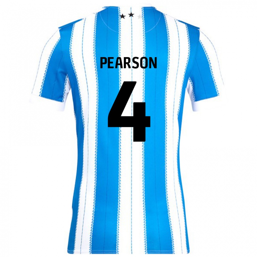 Kinderen Matty Pearson #4 Blauw Wit Thuisshirt Thuistenue 2024/25 T-Shirt België