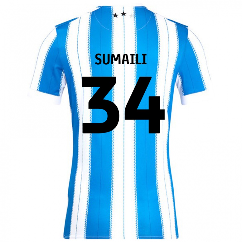 Kinderen Falone Sumaili #34 Blauw Wit Thuisshirt Thuistenue 2024/25 T-Shirt België