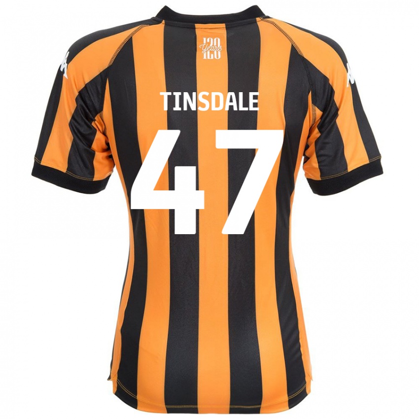 Enfant Maillot Nathan Tinsdale #47 Noir Ambre Tenues Domicile 2024/25 T-Shirt Belgique