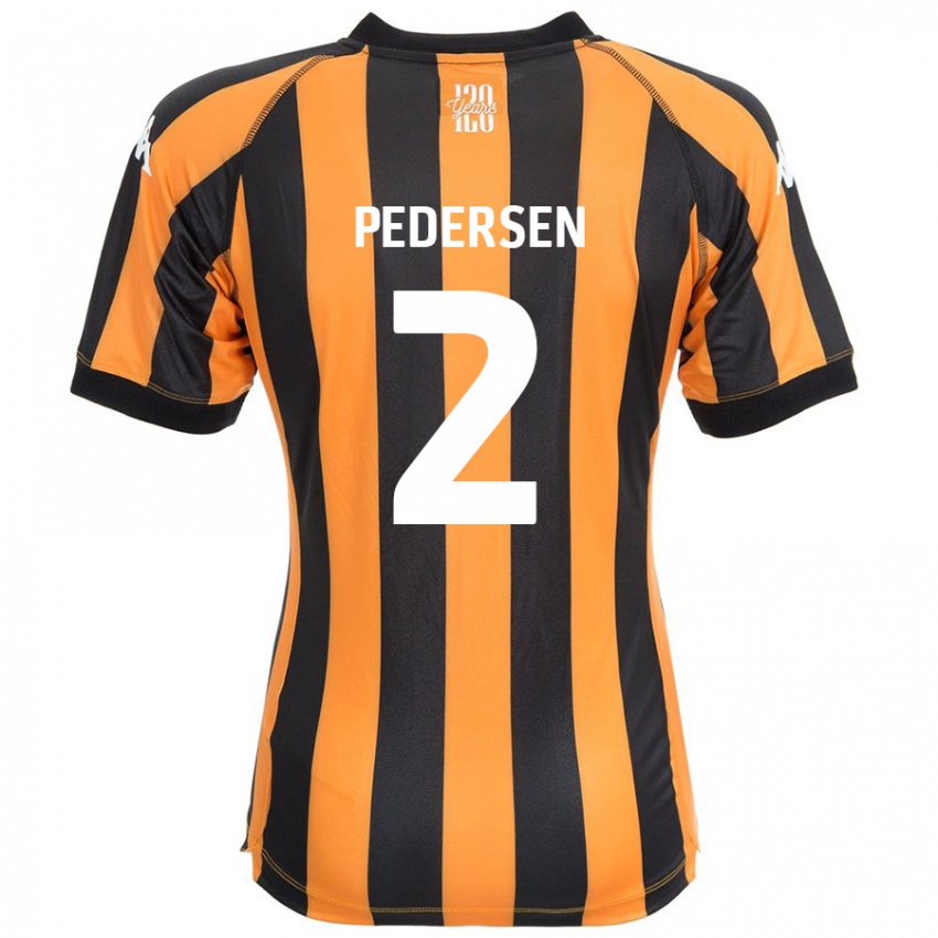 Enfant Maillot Eden Pedersen #2 Noir Ambre Tenues Domicile 2024/25 T-Shirt Belgique