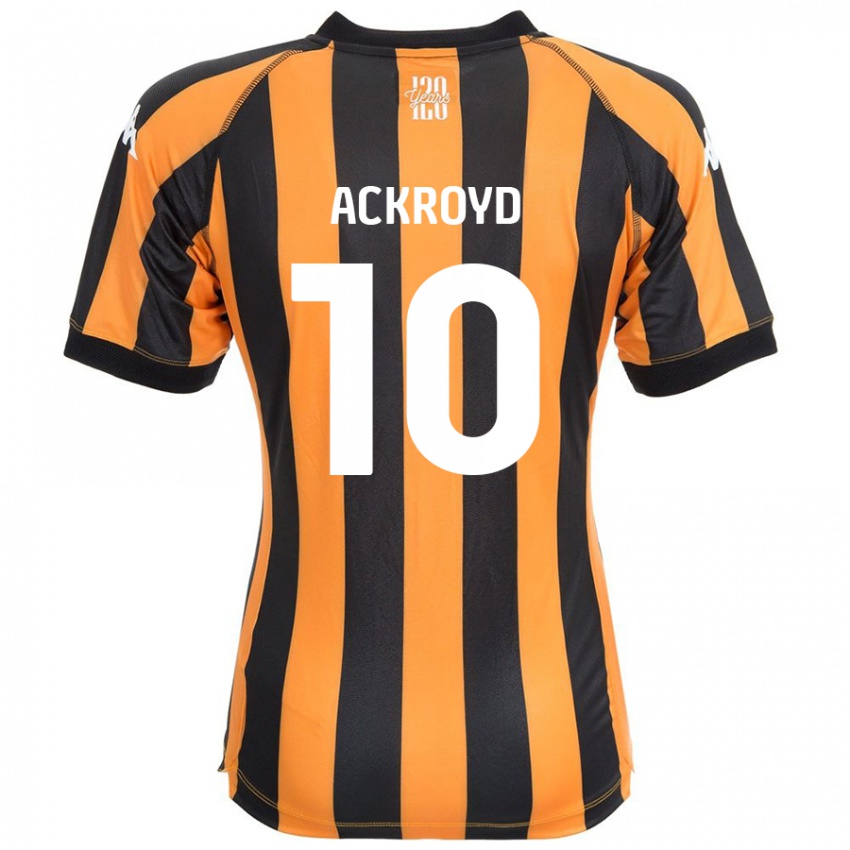 Enfant Maillot Rachael Ackroyd #10 Noir Ambre Tenues Domicile 2024/25 T-Shirt Belgique