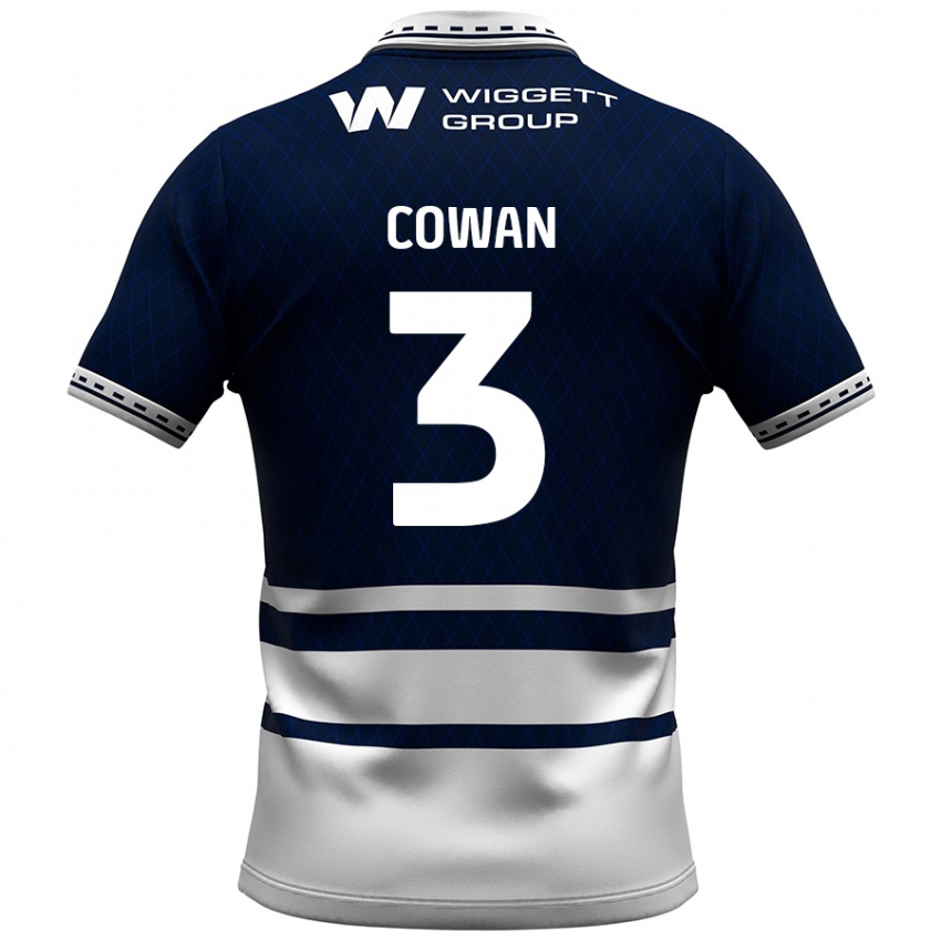 Kinderen Leanne Cowan #3 Marineblauw Wit Thuisshirt Thuistenue 2024/25 T-Shirt België