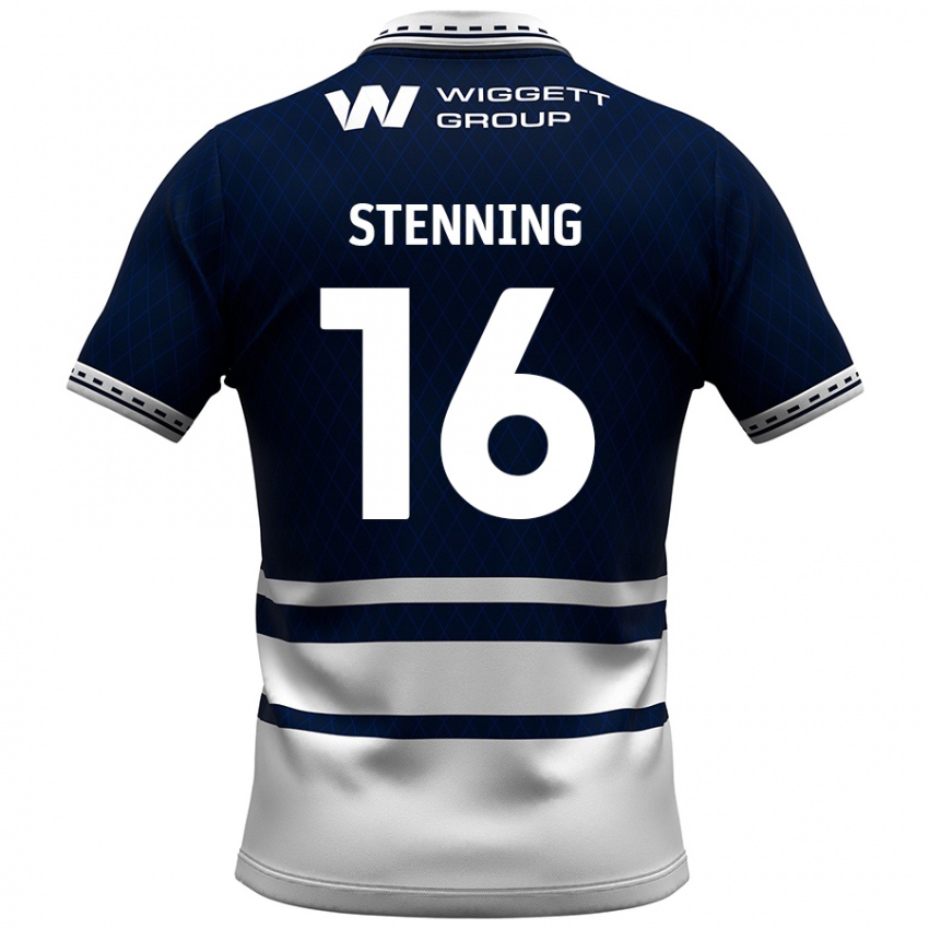 Kinderen Ellie Stenning #16 Marineblauw Wit Thuisshirt Thuistenue 2024/25 T-Shirt België